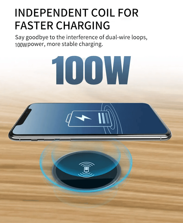 Embedded Fast Wireless Desk Charger Compact Inductive Charging Pad 2