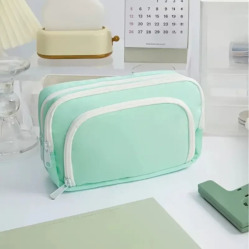 Large Capacity 3 Layer Pencil Case Cute Canvas Pen Pouch 10