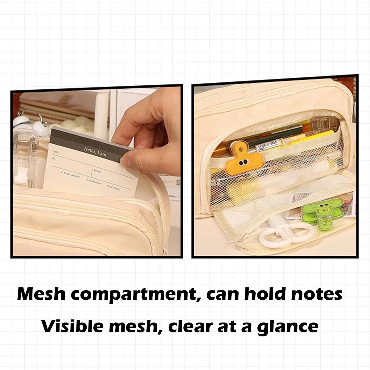 Large Capacity 3 Layer Pencil Case Cute Canvas Pen Pouch 2
