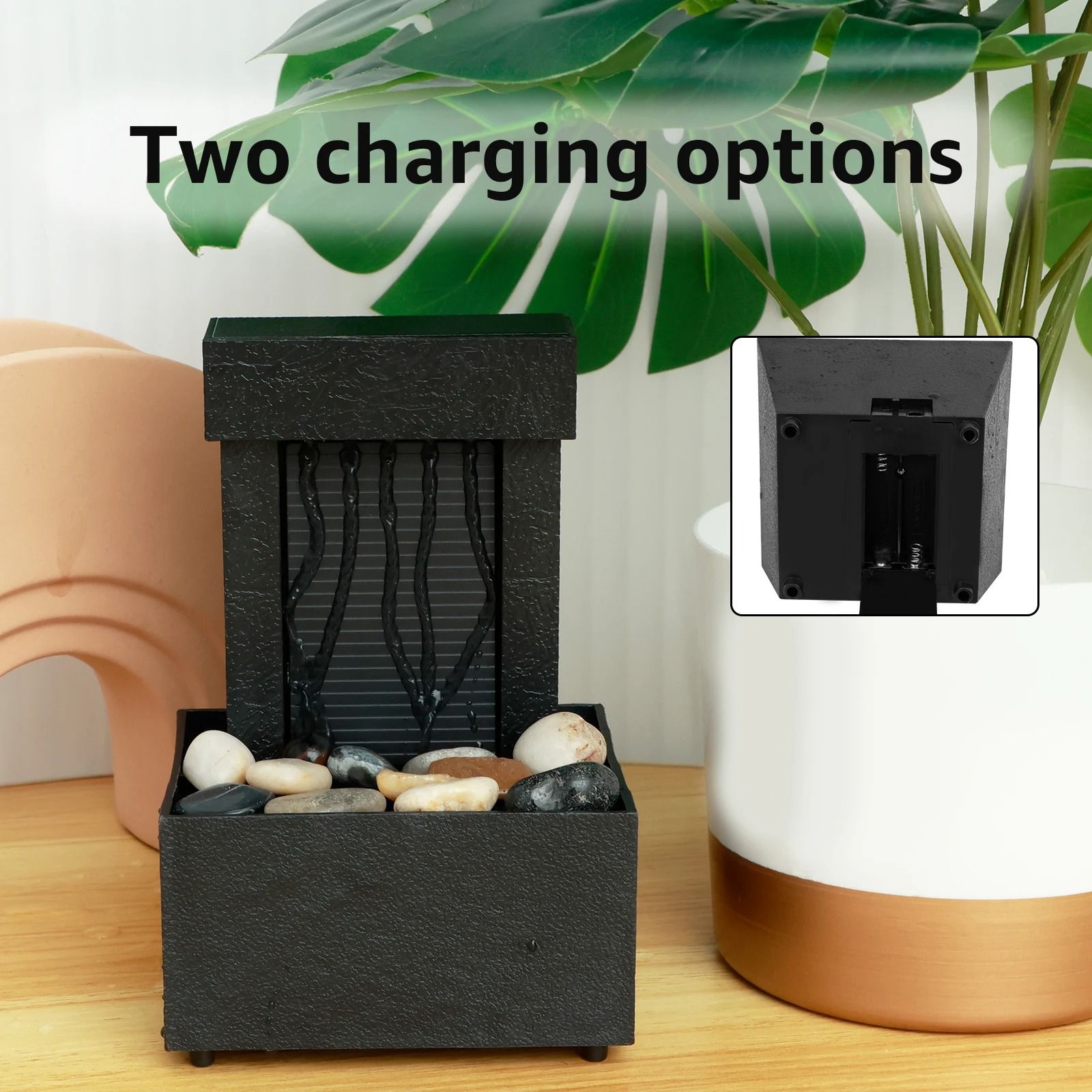 Mini Indoor Tabletop Fountain With LED Light For Home And Office Decor 2