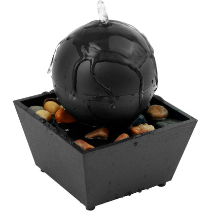Mini Indoor Tabletop Fountain With LED Light For Home And Office Decor 6