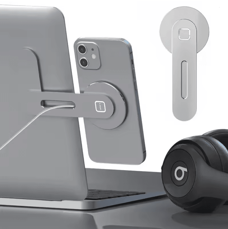 Magnetic Foldable Laptop Side Phone Holder Universal Mount for All Phones