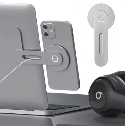 Magnetic Foldable Laptop Side Phone Holder Universal Mount for All Phones