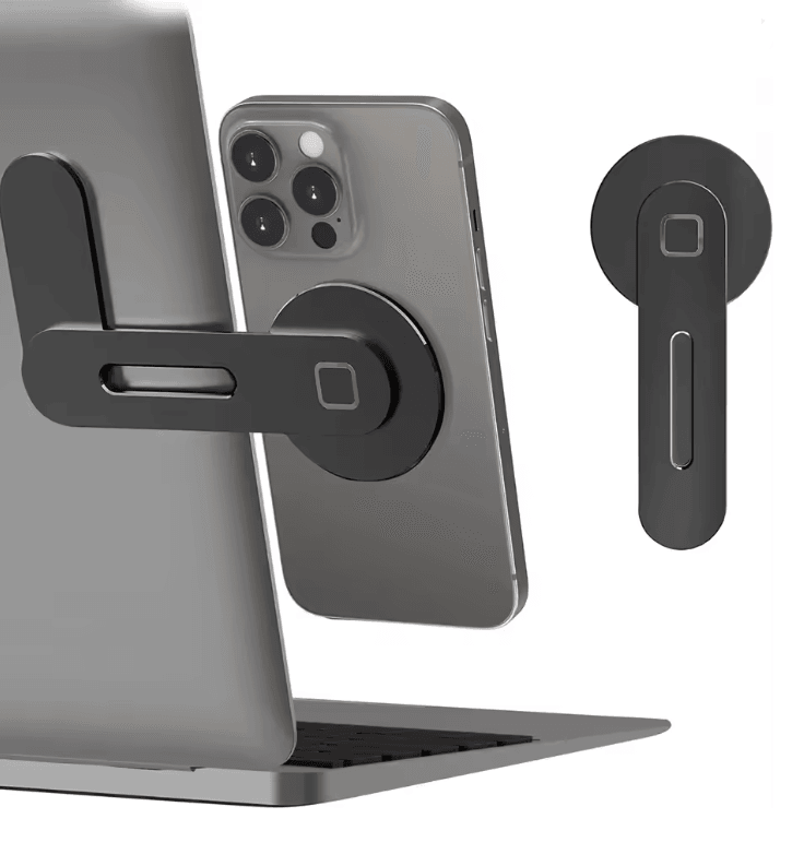 Magnetic Foldable Laptop Side Phone Holder Universal Mount For All Phones 3