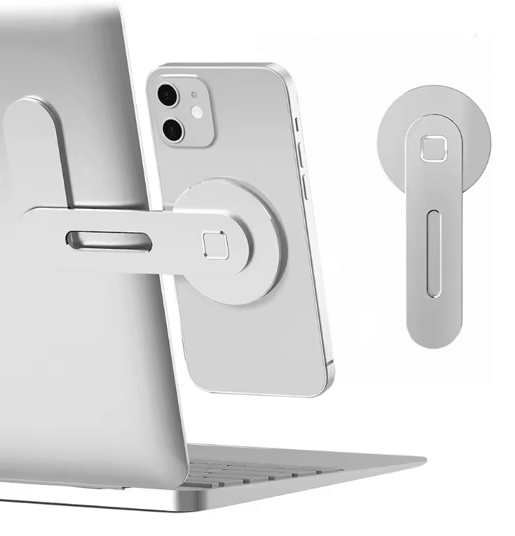 Magnetic Foldable Laptop Side Phone Holder Universal Mount For All Phones 4