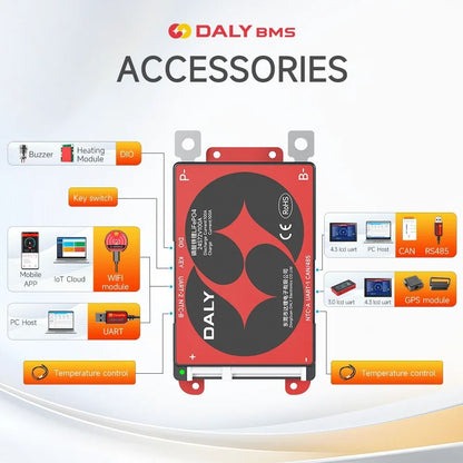 Daly BMS Accessories Bluetooth Wifi LCD Screen Cable Communication Board 4