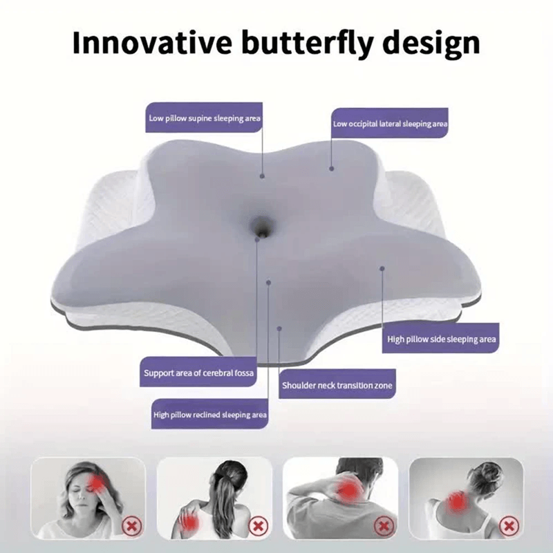 Butterfly Memory Foam Cervical Pillow Pain Relief Orthopedic Neck Support 2