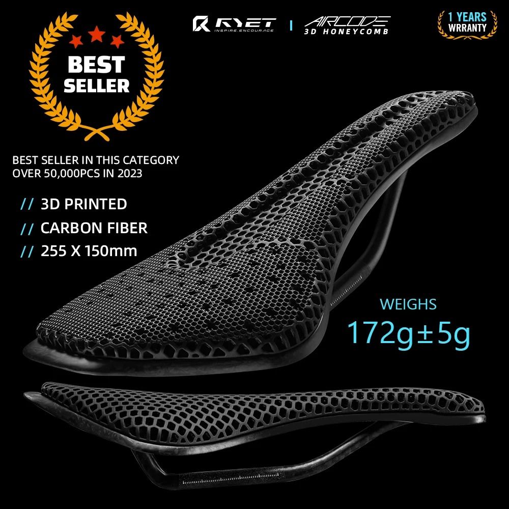 3D Printed Carbon Fiber Bike Saddle Ultralight Hollow Racing Seat 1