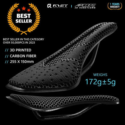 3D Printed Carbon Fiber Bike Saddle Ultralight Hollow Racing Seat 1