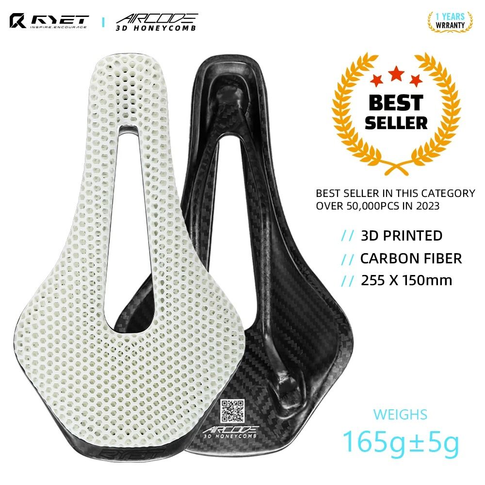 3D Printed Carbon Fiber Bike Saddle Ultralight Hollow Racing Seat 5