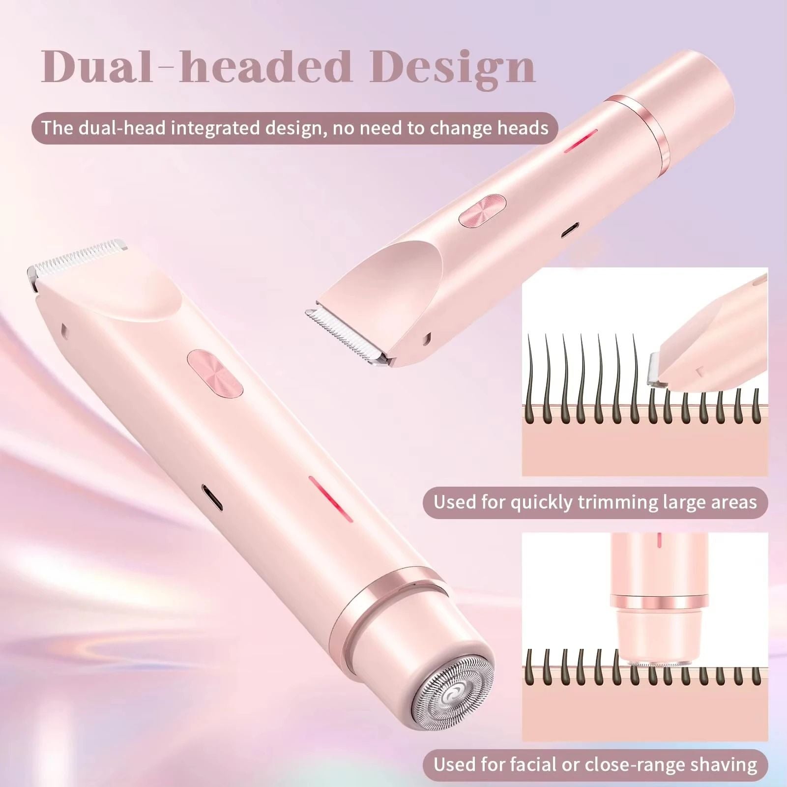 Waterproof Rechargeable Double Headed Hair Remover for Women