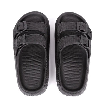 Double Buckle Adjustable Slides Unisex EVA Pillow Slippers 1