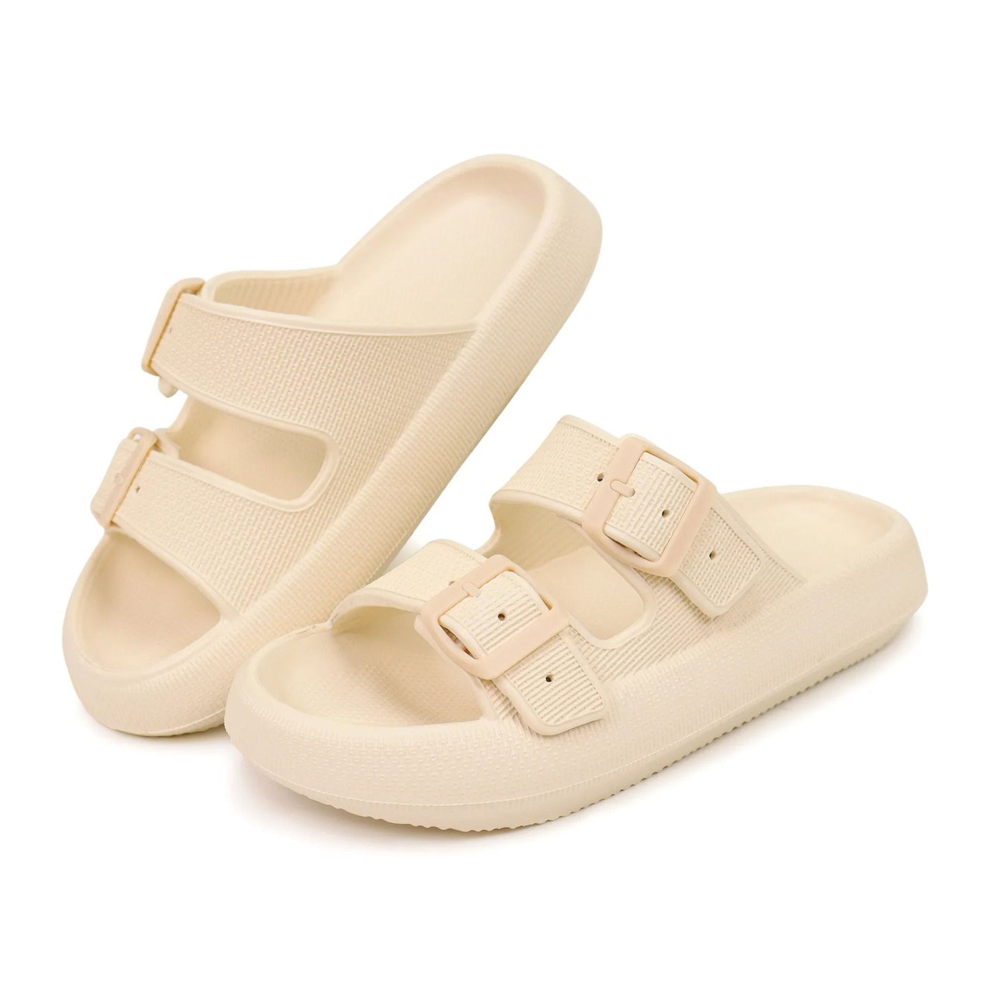 Double Buckle Adjustable Slides Unisex EVA Pillow Slippers 2