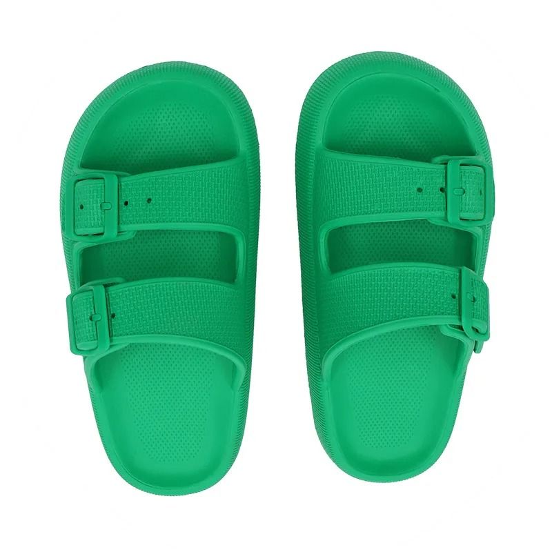 Double Buckle Adjustable Slides Unisex EVA Pillow Slippers 5