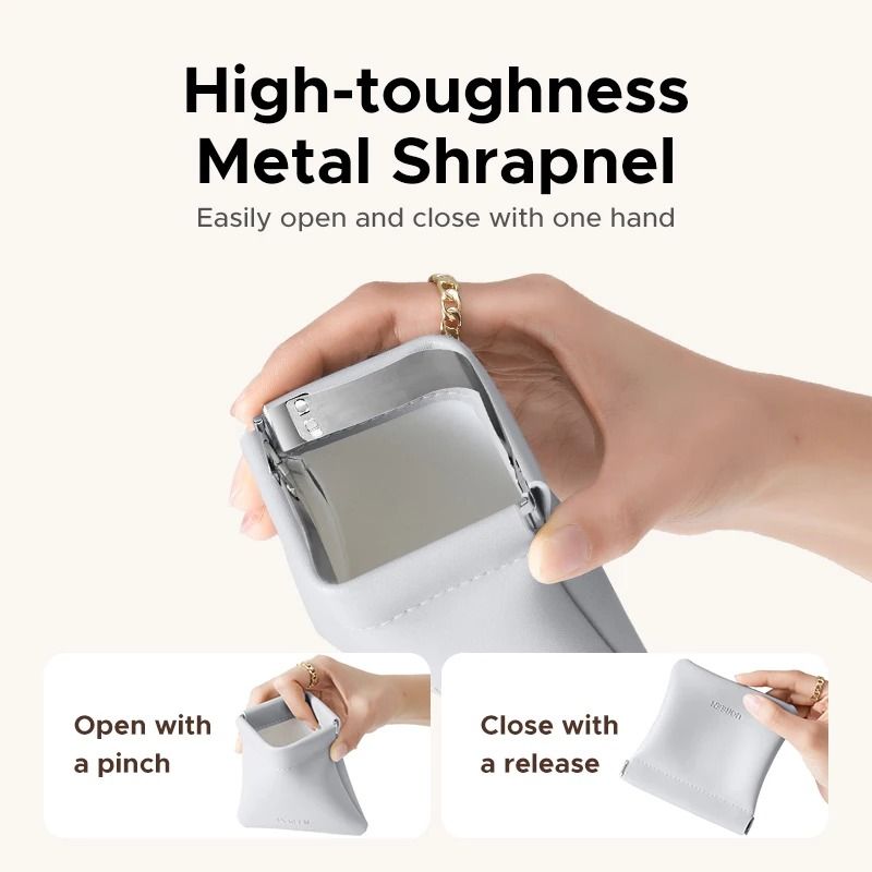 Magnetic Leather Earbuds Storage Case With Soft Velvet Interior 3