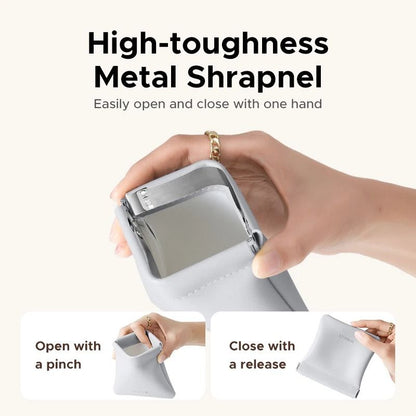 Magnetic Leather Earbuds Storage Case With Soft Velvet Interior 3