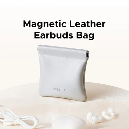 Magnetic Leather Earbuds Storage Case With Soft Velvet Interior 5