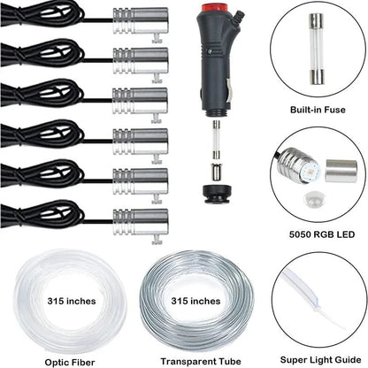 Flexible EL Wire Car Interior RGB LED Strip Lights With App Control 3