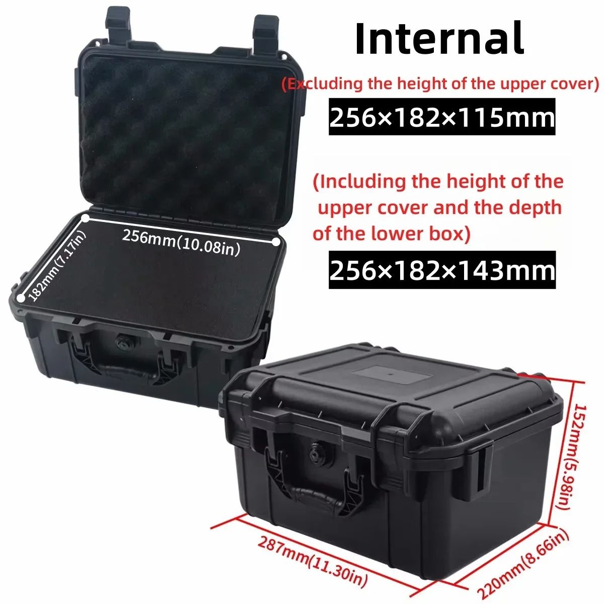 Waterproof Hard Carry Case With Pre Cut Foam Shockproof Storage Box 8