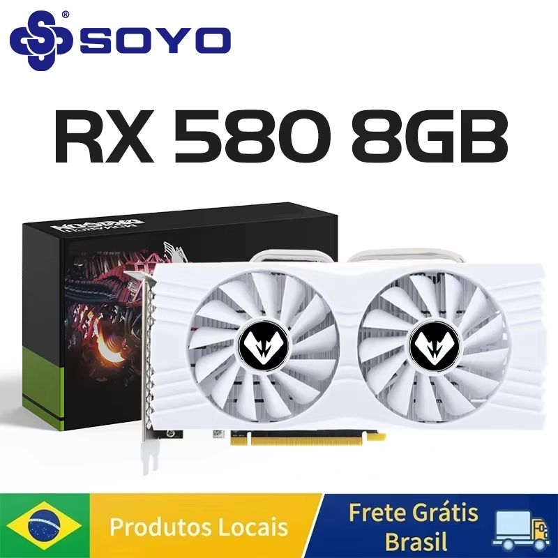 SOYO AMD Radeon RX580 8GB Graphics Card  HighPerformance Gaming GPU With HDMI DP  DVI Support 2