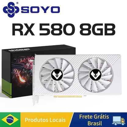 SOYO AMD Radeon RX580 8GB Graphics Card  HighPerformance Gaming GPU With HDMI DP  DVI Support 6
