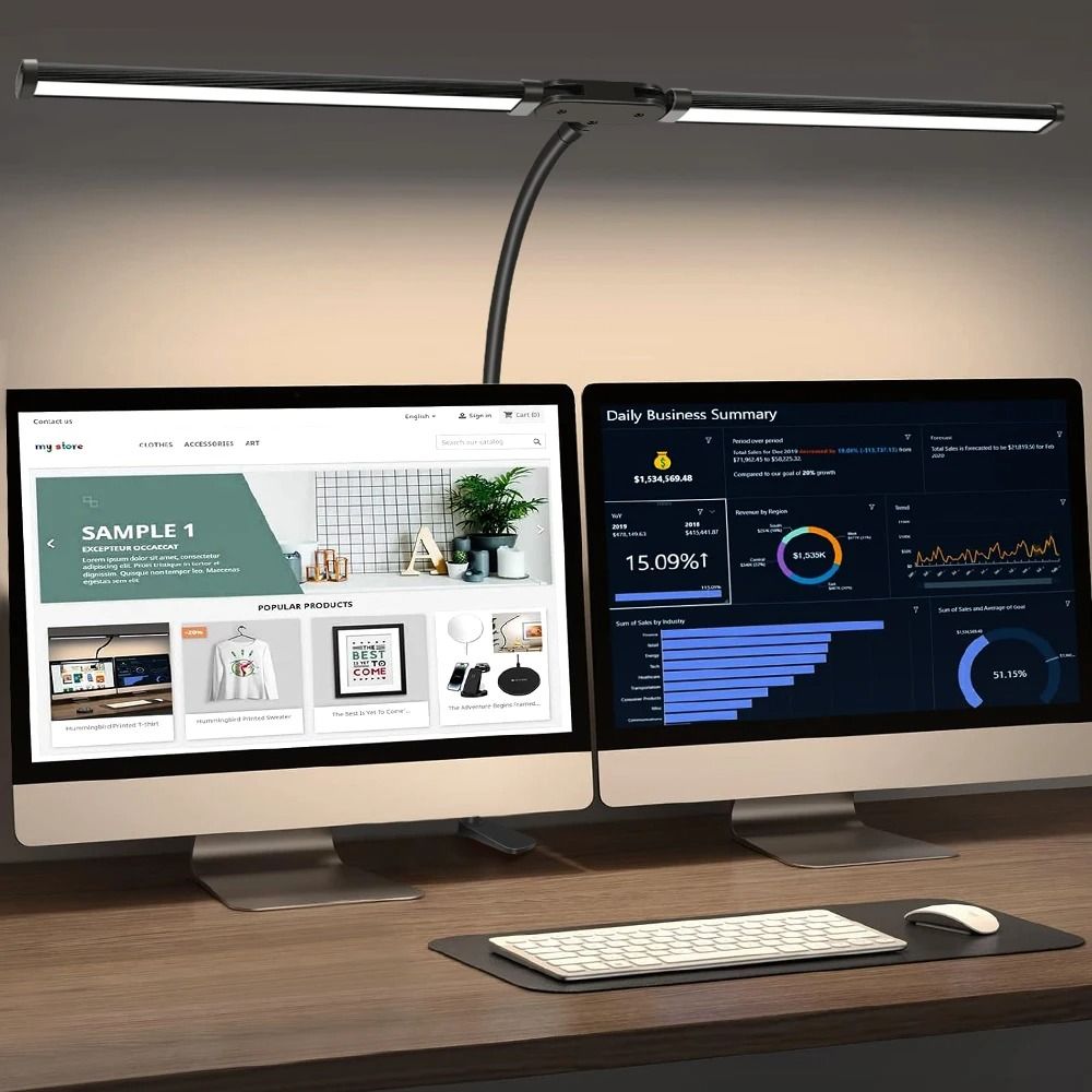 LED Clip Desk Lamp Dimmable Single And Double Head Table Light For Office And Reading 9