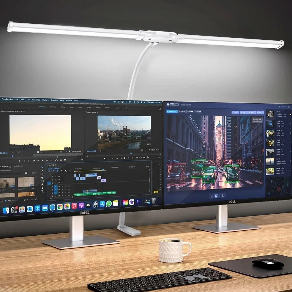 LED Clip Desk Lamp Dimmable Single And Double Head Table Light For Office And Reading 8