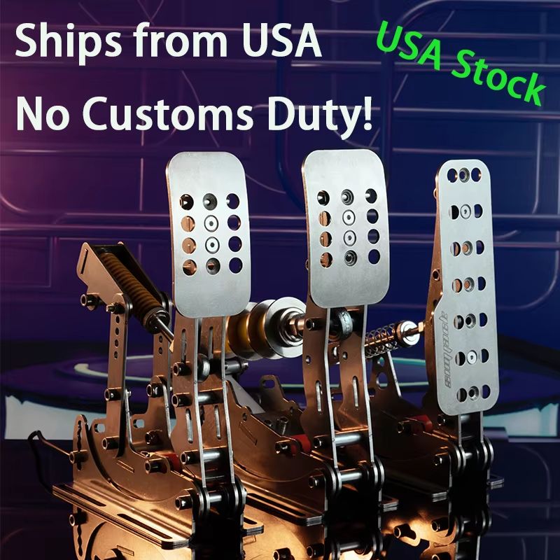 SIMJACK UT Sim Racing Pedals – Hydraulic Load Cell Pedals with Pressure Sensor for Realistic PC Racing Simulator Control
