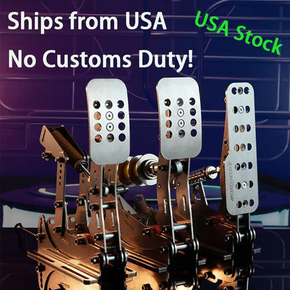SIMJACK UT Sim Racing Pedals – Hydraulic Load Cell Pedals with Pressure Sensor for Realistic PC Racing Simulator Control