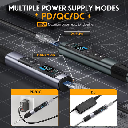 FNIRSI HS02 Smart Electric Soldering Iron  Portable 100W Adjustable Temperature Welding  Rework Sta 1