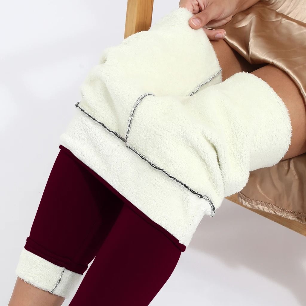 Women Velvet Winter Leggings Thick High Waist Warm Pants 1