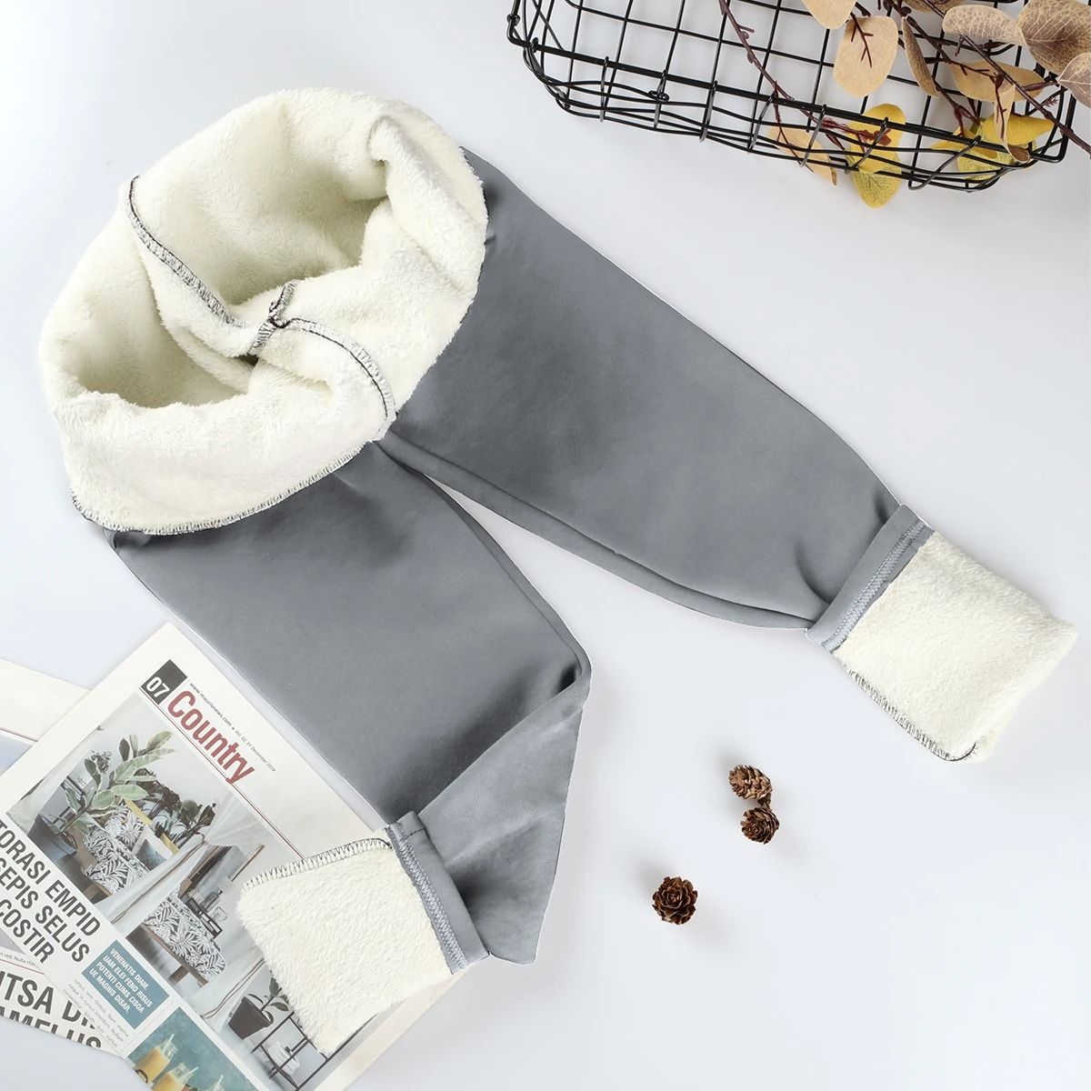 Women Velvet Winter Leggings Thick High Waist Warm Pants 11