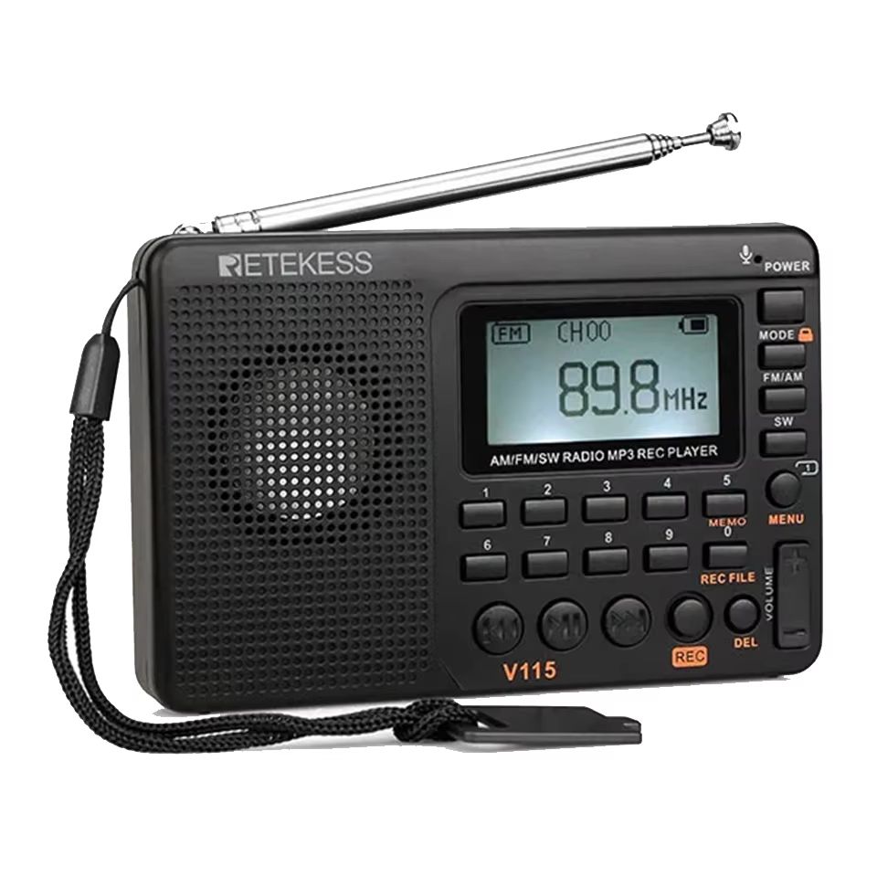 Retekess V115 Portable Radio  Rechargeable AM FM Shortwave Radio With USB Recorder 6