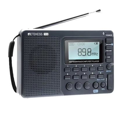 Retekess V115 Portable Radio  Rechargeable AM FM Shortwave Radio With USB Recorder 7