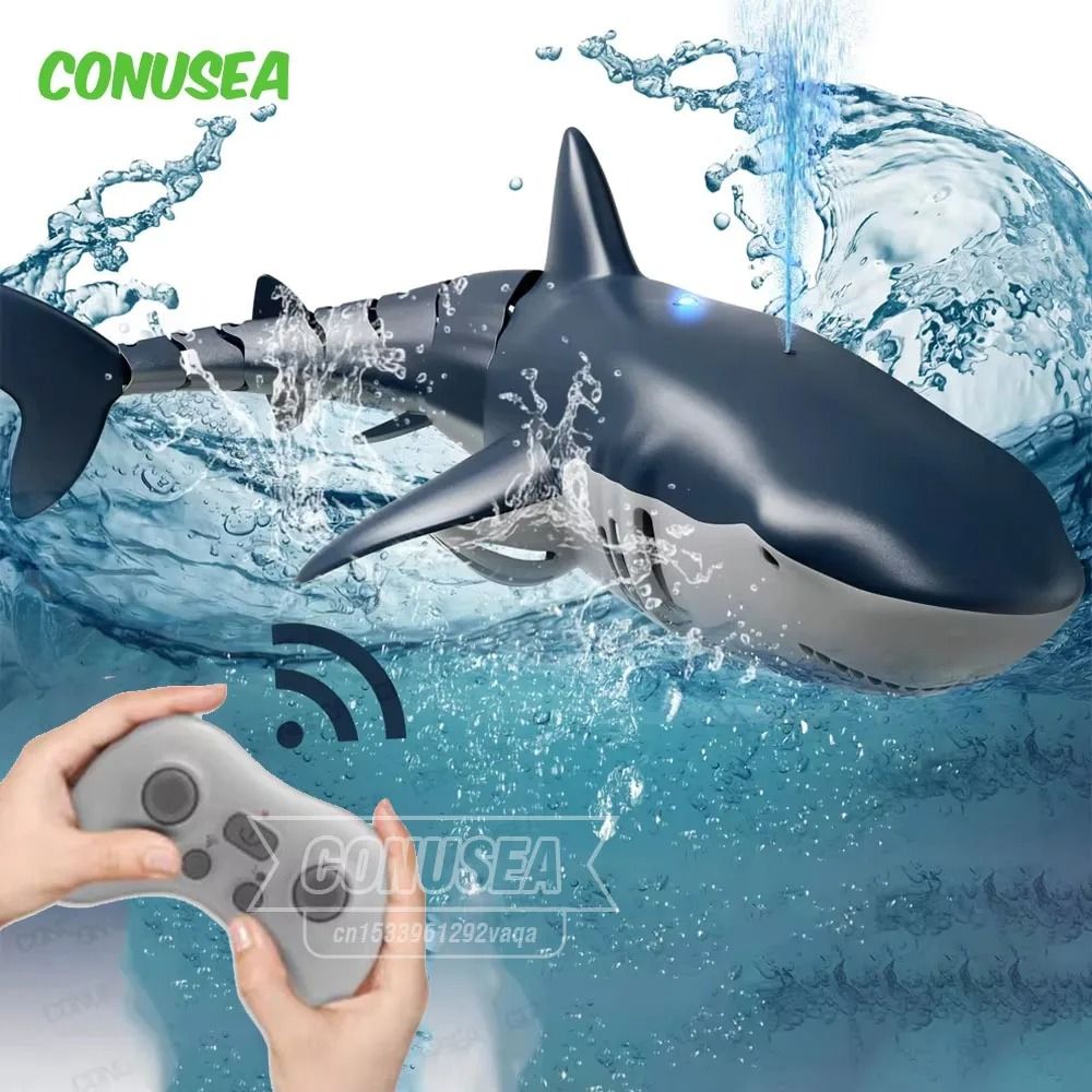 Remote Control Shark Whale Spray Water Toy for Kids