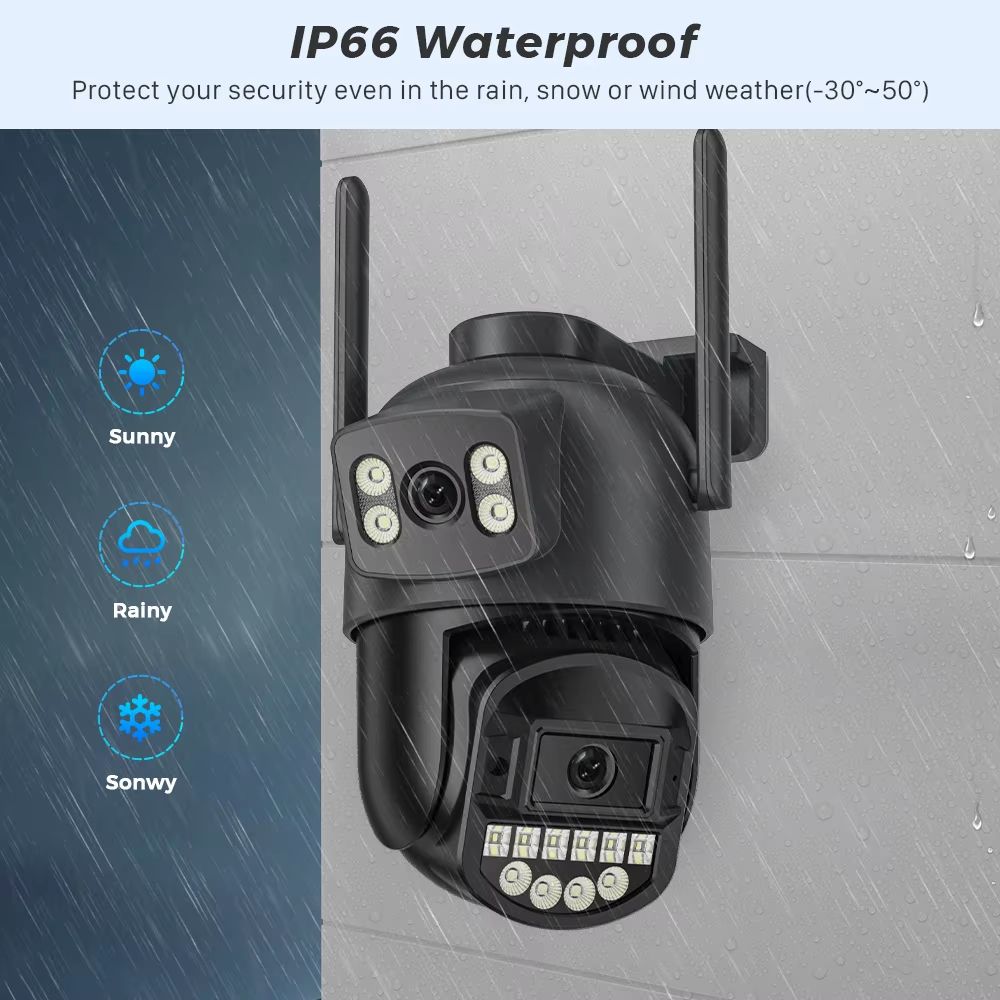 OKAM 10MP 5K Dual Lens PTZ IP Camera  Wireless Outdoor Surveillance With AI Human Detection  Auto T 1