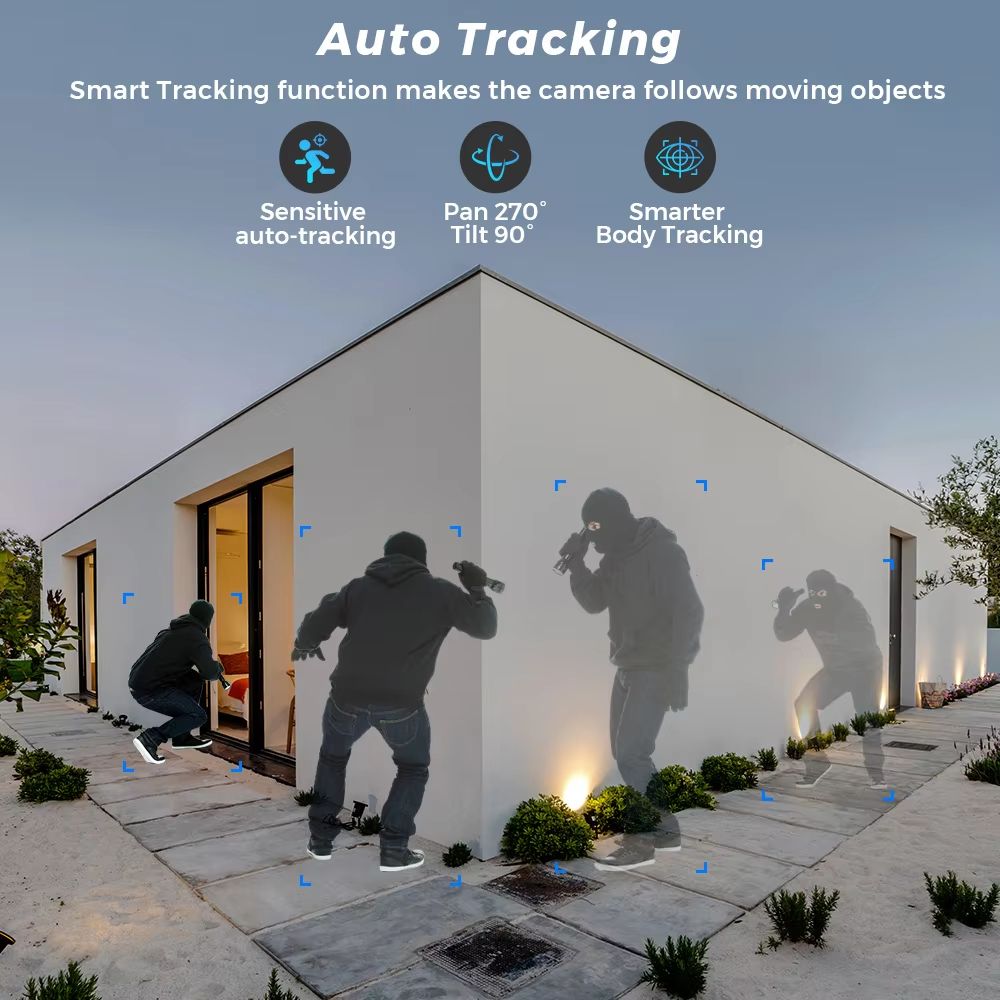 OKAM 10MP 5K Dual Lens PTZ IP Camera  Wireless Outdoor Surveillance With AI Human Detection  Auto T 2