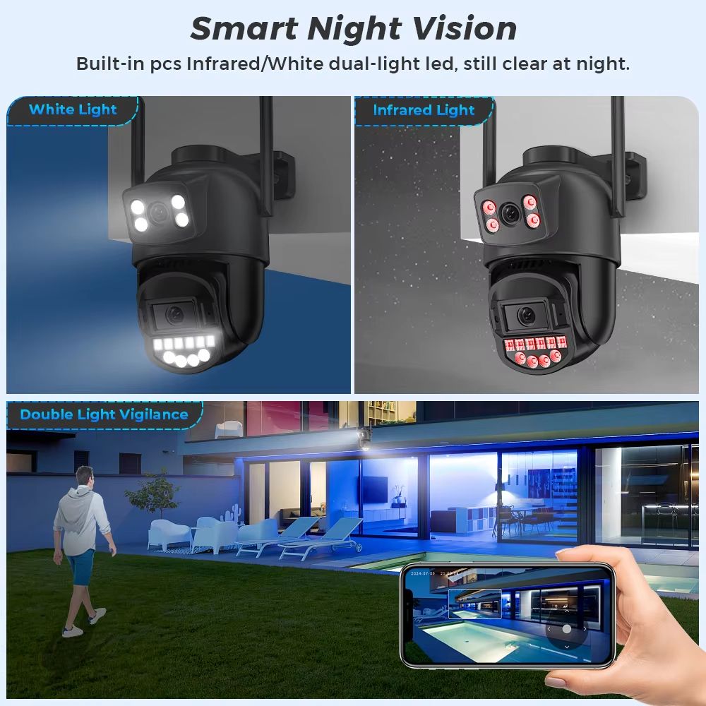 OKAM 10MP 5K Dual Lens PTZ IP Camera  Wireless Outdoor Surveillance With AI Human Detection  Auto T 4