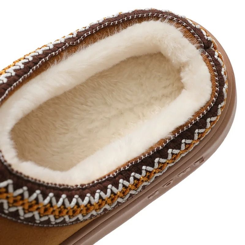 Womens Warm Fluffy Slippers Soft Bottom Non Slip Plush Indoor Shoes 2