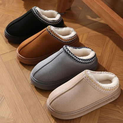 Womens Warm Fluffy Slippers Soft Bottom Non Slip Plush Indoor Shoes 4