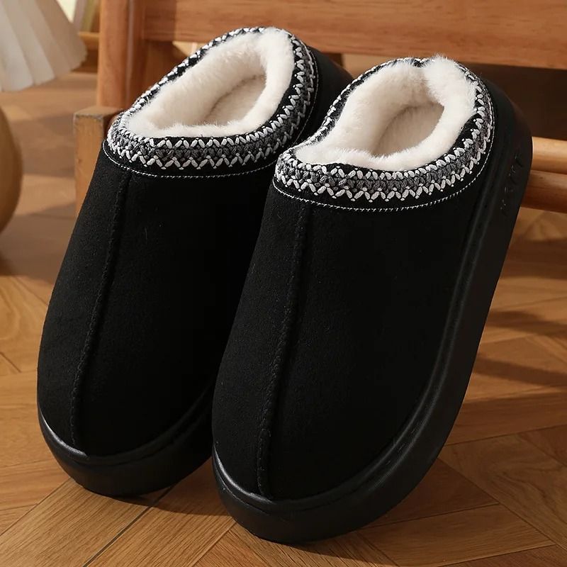 Womens Warm Fluffy Slippers Soft Bottom Non Slip Plush Indoor Shoes 5