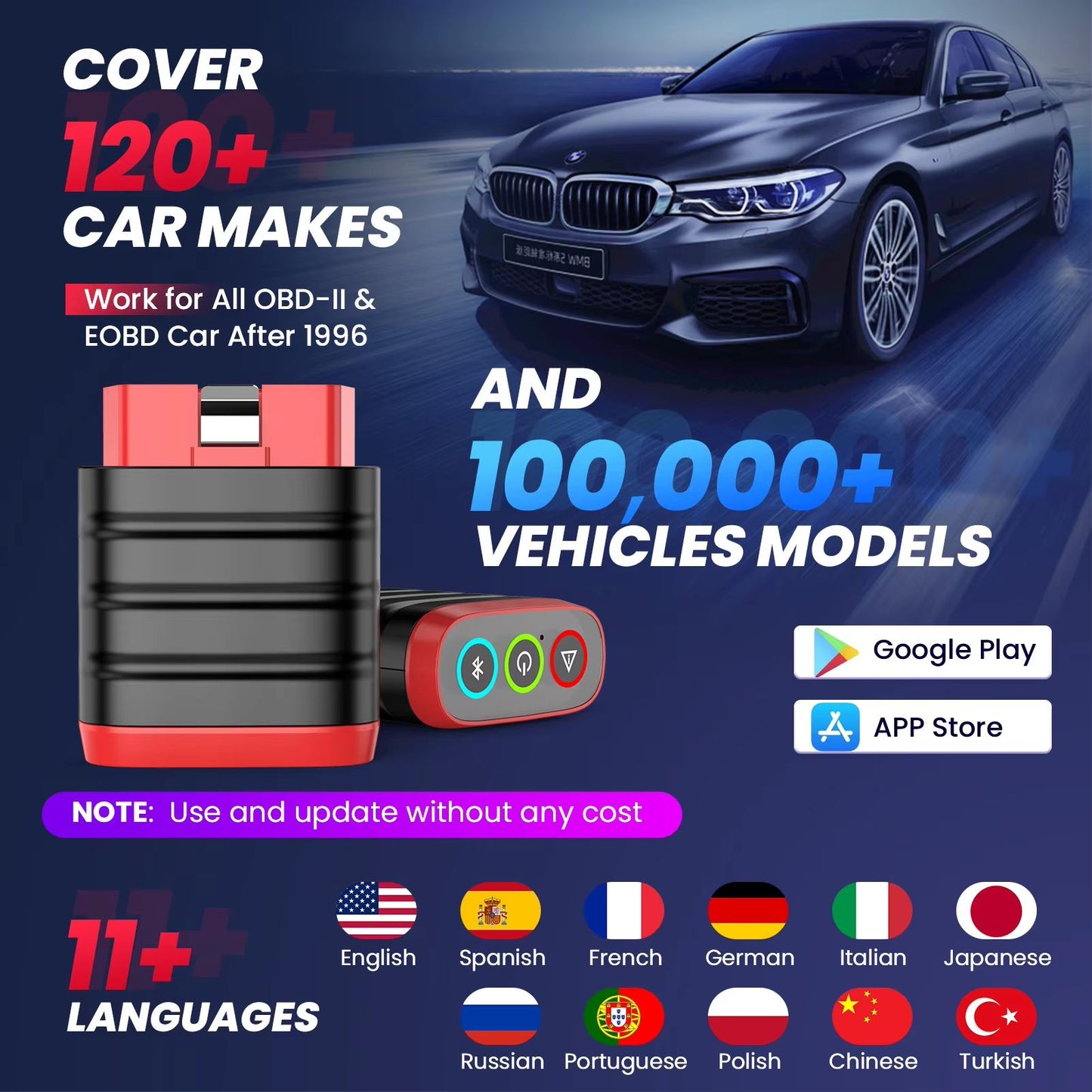 THINKCAR Thinkdiag Mini Bluetooth OBD2 Scanner  FullSystem Car Diagnostic Tool  Fault Code Reader 3