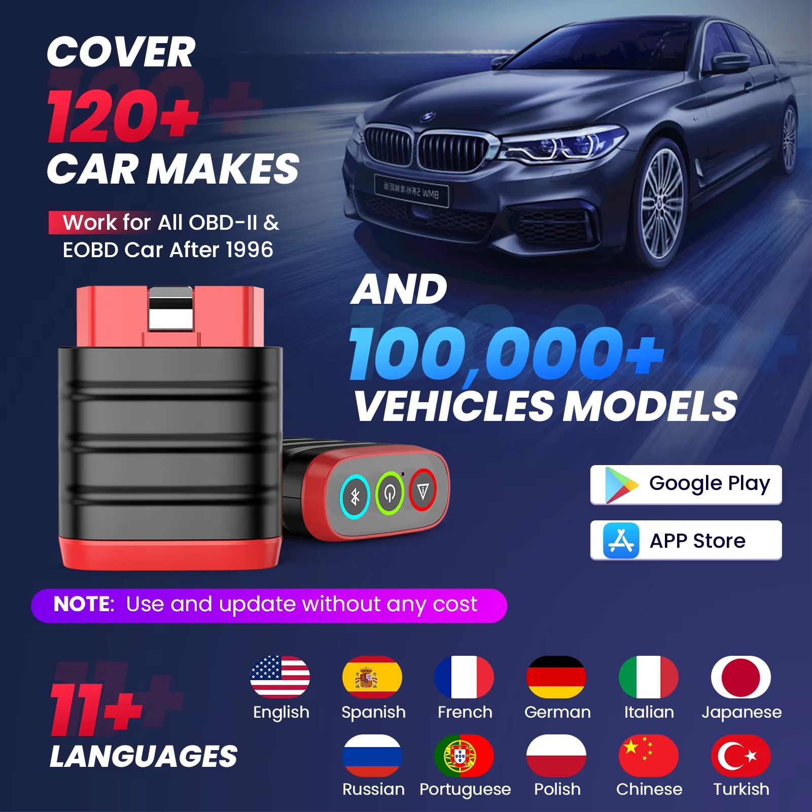 THINKCAR Thinkdiag Mini Bluetooth OBD2 Scanner  FullSystem Car Diagnostic Tool  Fault Code Reader 3