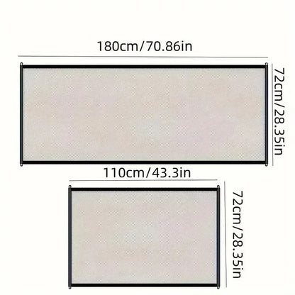 No Drill Mesh Safety Gate Foldable Pet Barrier Indoor Hook Lock Fence 4