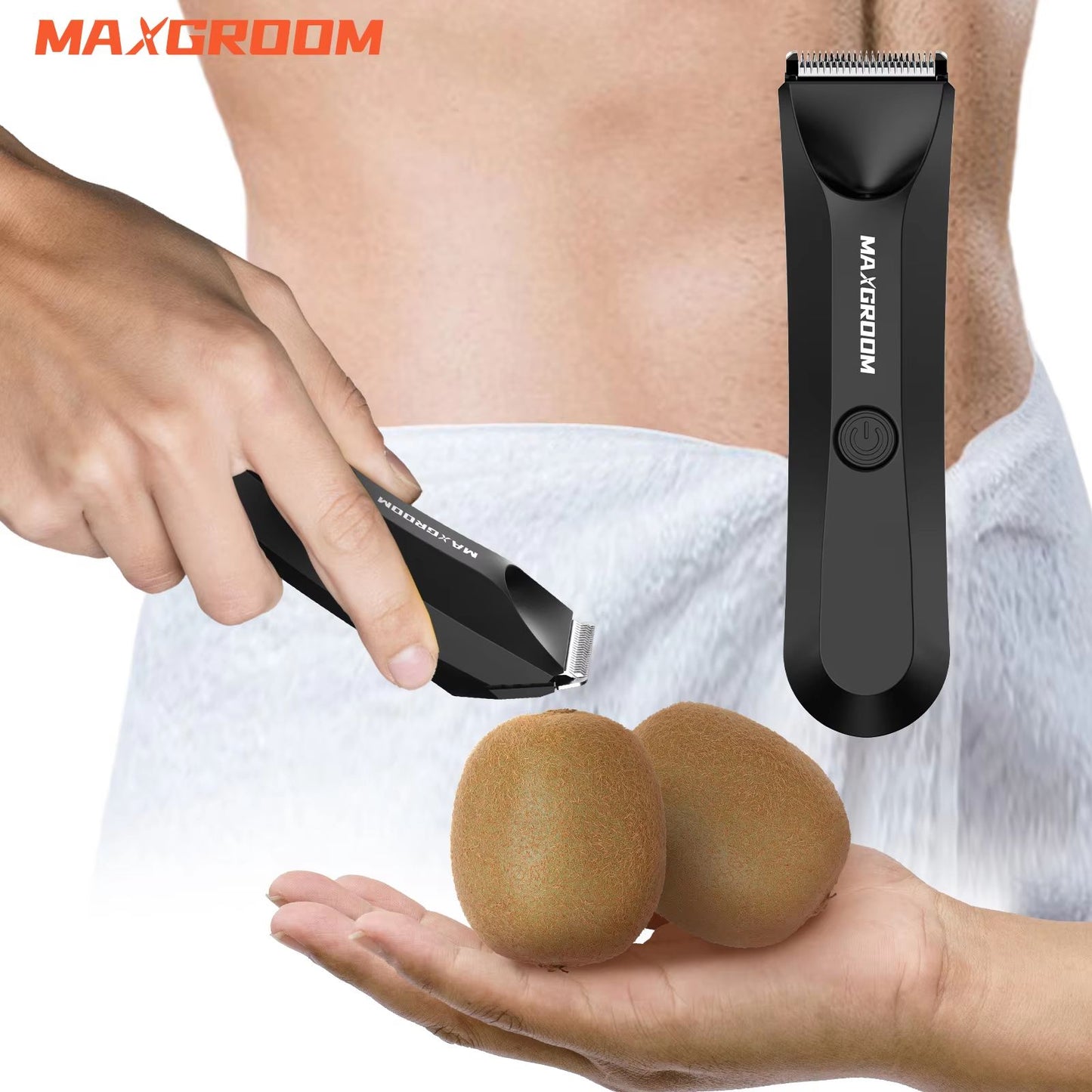 MAXGROOM Body Hair Trimmer for Men – Waterproof Electric Ball Trimmer with Replaceable Ceramic Blade
