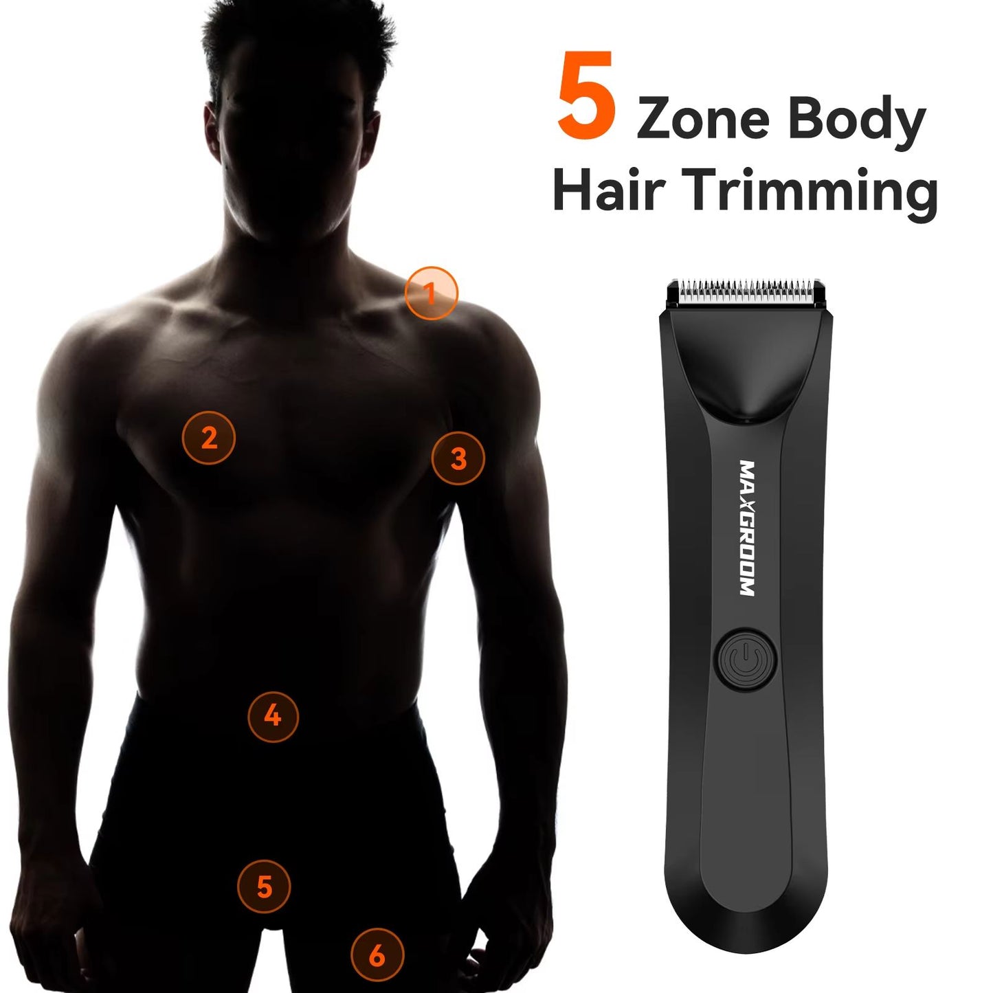 MAXGROOM Body Hair Trimmer For Men  Waterproof Electric Ball Trimmer With Replaceable Ceramic Blade 1