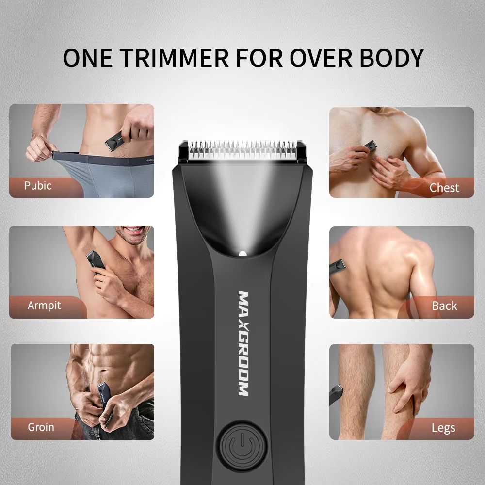 MAXGROOM Body Hair Trimmer For Men  Waterproof Electric Ball Trimmer With Replaceable Ceramic Blade 2
