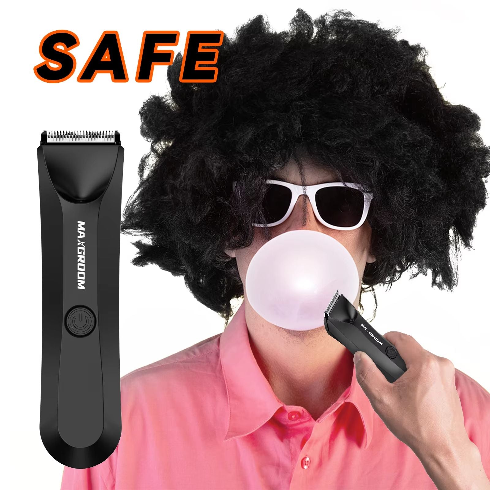 MAXGROOM Body Hair Trimmer For Men  Waterproof Electric Ball Trimmer With Replaceable Ceramic Blade 3