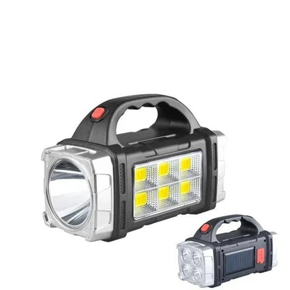 Powerful LED Flashlight USB And Solar Rechargeable Outdoor Camping Torch 10