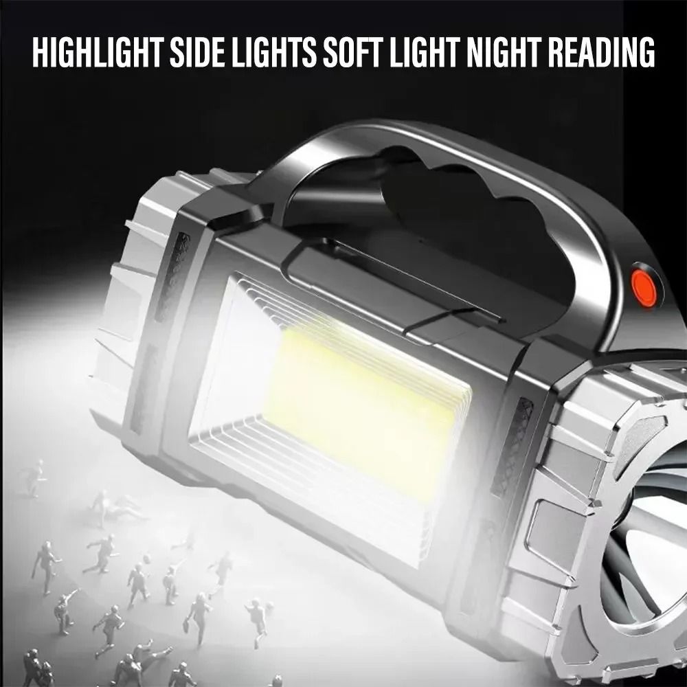 Powerful LED Flashlight USB And Solar Rechargeable Outdoor Camping Torch 2